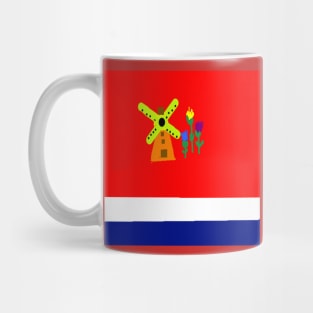 Sporty Netherlands Design on Red Background Mug